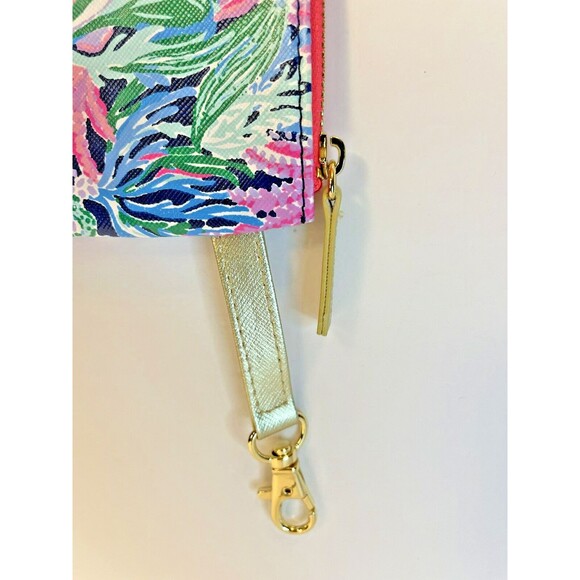 Lilly Pulitzer Multicolor Gold Detail Makeup Travel Zip Bag  Marine Coastal New - Picture 11 of 13